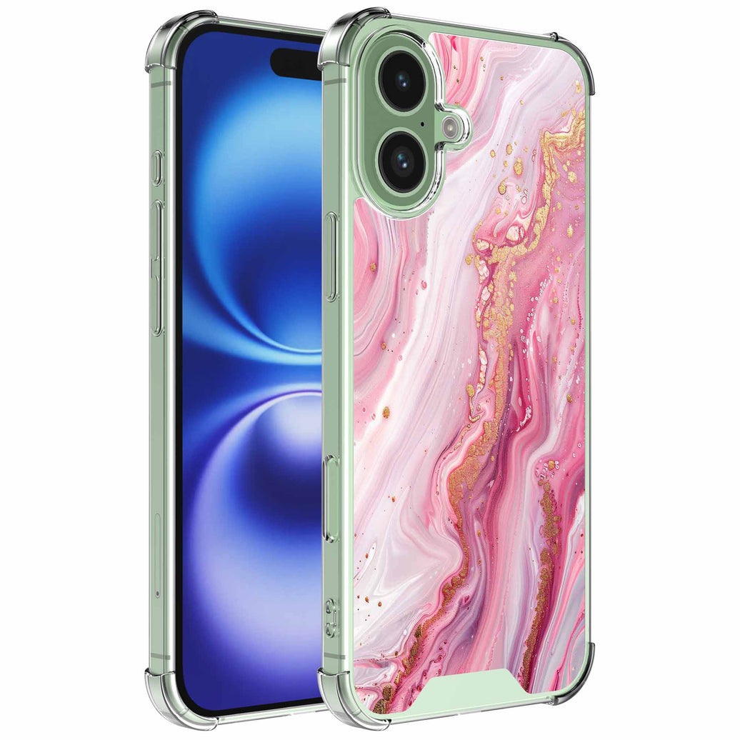 Geschikt voor iPhone 16 Telefoonhoesje
met Roze Goud Marmer opdruk - Draadloos op te laden - Shockproof Siliconen
TPU Strong Case - Sterk Schokbestendig Telefoonhoesje