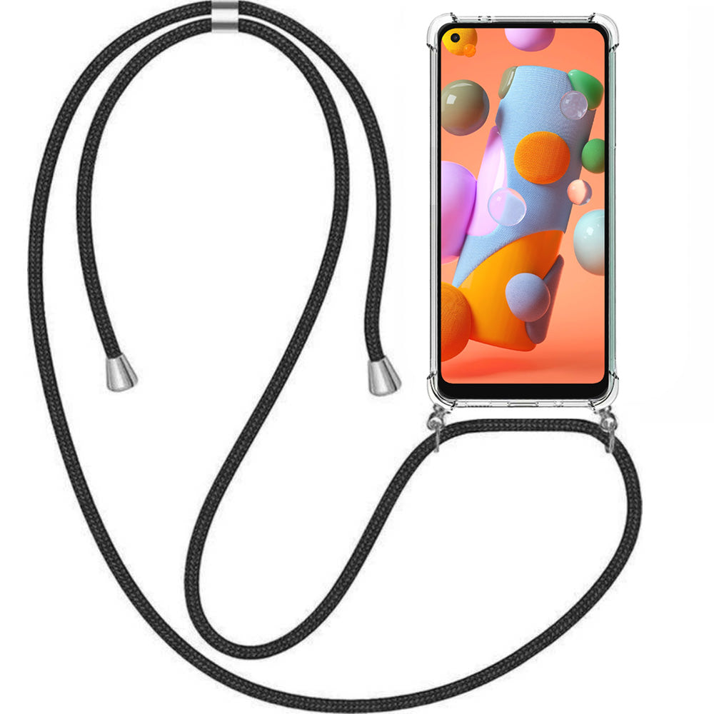 Telefoonhoesje
Geschikt voor Samsung Galaxy A11 met Koord en Stootrand - TPU Backcover
Shockproof met Lanyard - Smartphonica