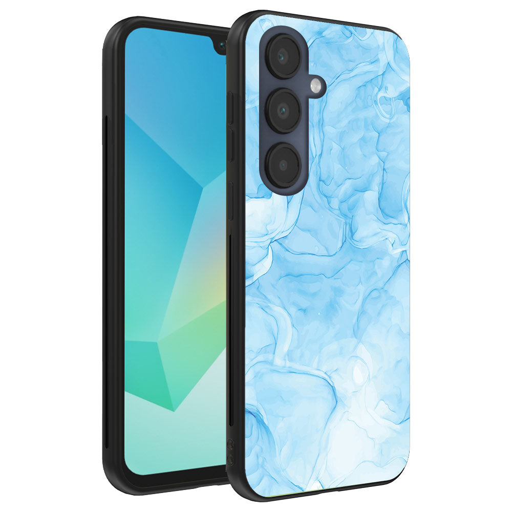 Telefoonhoesje Geschikt voor Samsung Galaxy A16 met marmer opdruk - TPU backcover case marble design - Lichtblauw