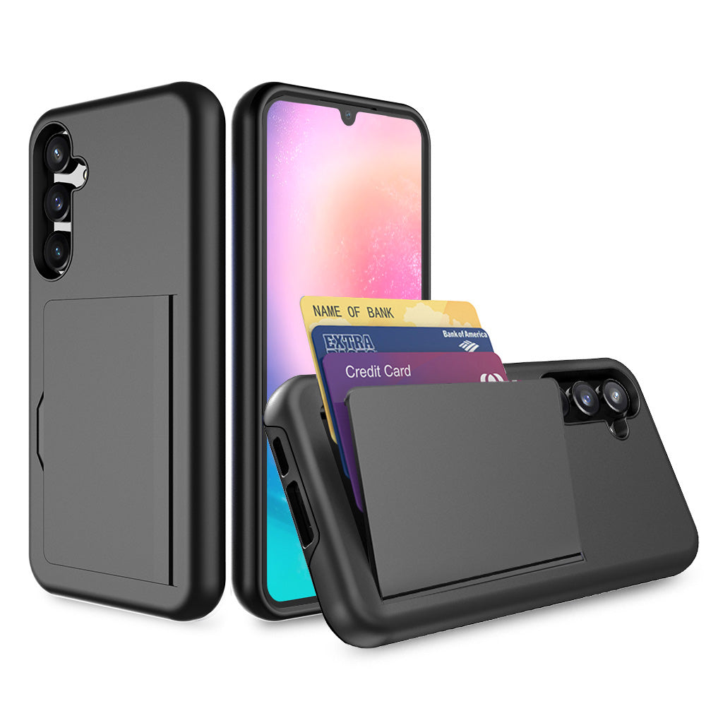 Telefoonhoesje
Geschikt voor Samsung Galaxy A24 sterk TPU met pasjeshouder - TPU strong case
with card slot - Zwart
