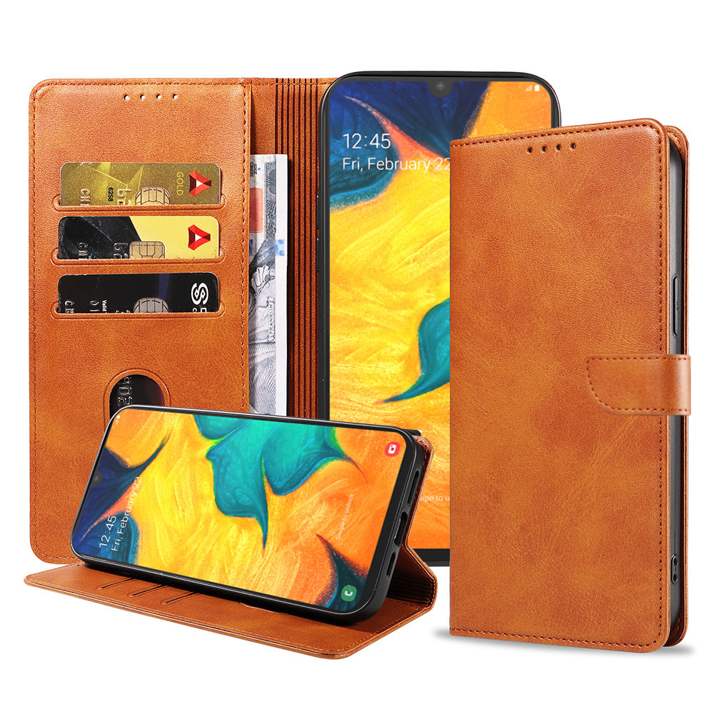 Geschikt voor Samsung
Galaxy A30 Telefoonhoesje Kunstleer met Magnetisch lipje en Pasjeshouder Book
Case met Klepje - Bruin - Smartphonica