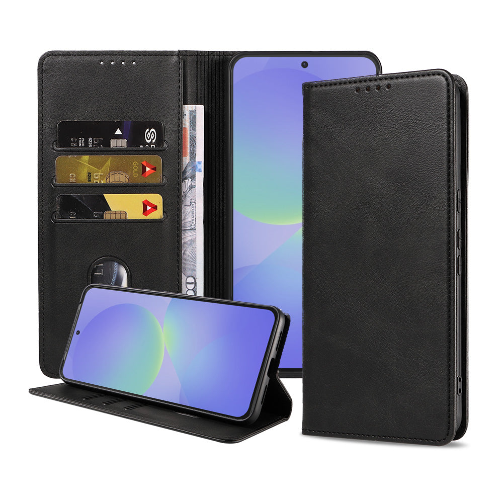Telefoonhoesje Geschikt voor Samsung
Galaxy A36 Kunstleer met Magnetische sluiting en Pasjeshouders Bookcase met
Klepje - Zwart