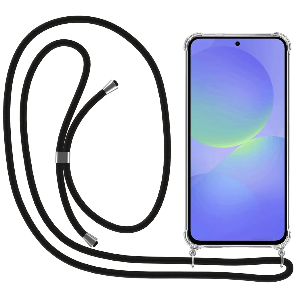 Telefoonhoesje
Geschikt voor Samsung Galaxy A36 met Koord en Stootrand - TPU Backcover
Shockproof met Lanyard - Transparant