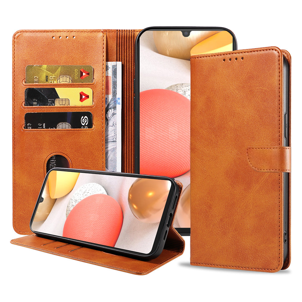 Geschikt voor Samsung
Galaxy A42 5G Telefoonhoesje Kunstleer met Magnetisch lipje en Pasjeshouder
Book Case met Klepje - Bruin - Smartphonica