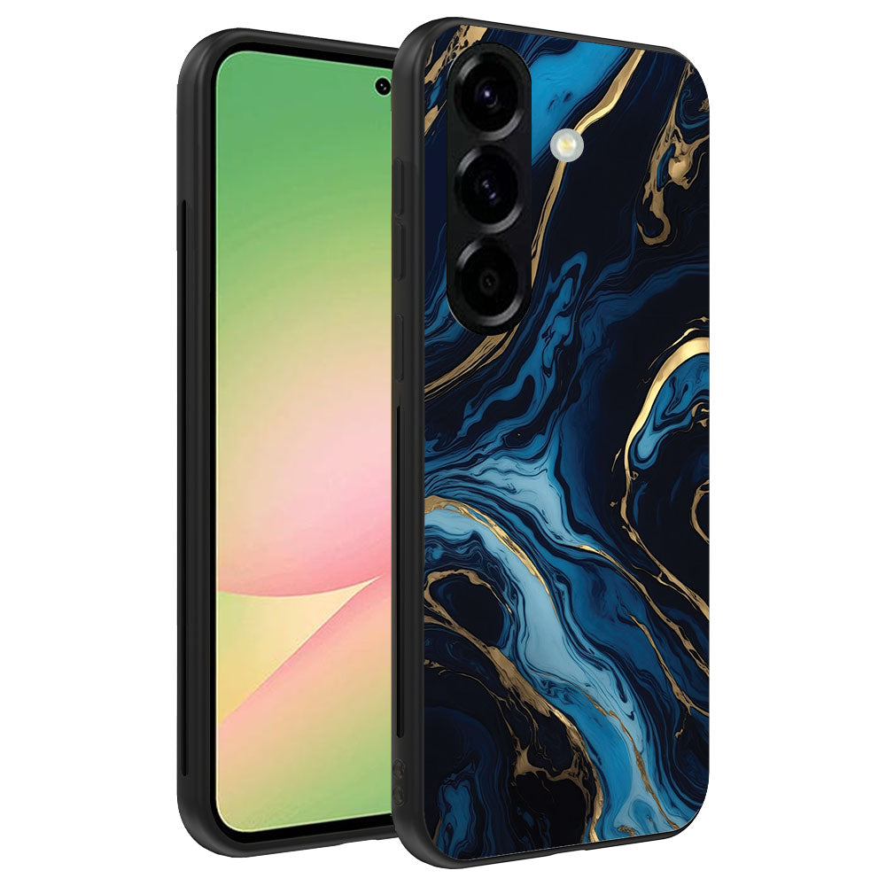 Telefoonhoesje
Geschikt voor Samsung Galaxy A56 met marmer opdruk - TPU backcover case gold
blue marble design - Goud Blauw