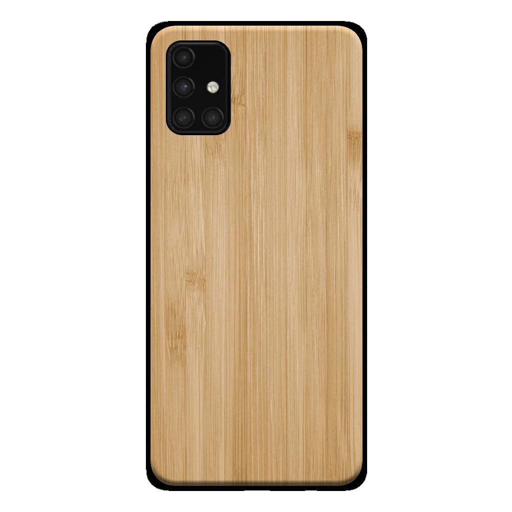 Telefoonhoesje voor Samsung Galaxy A71 4G
met houten look - backcover bamboo kunsthout hoesje - Bruin