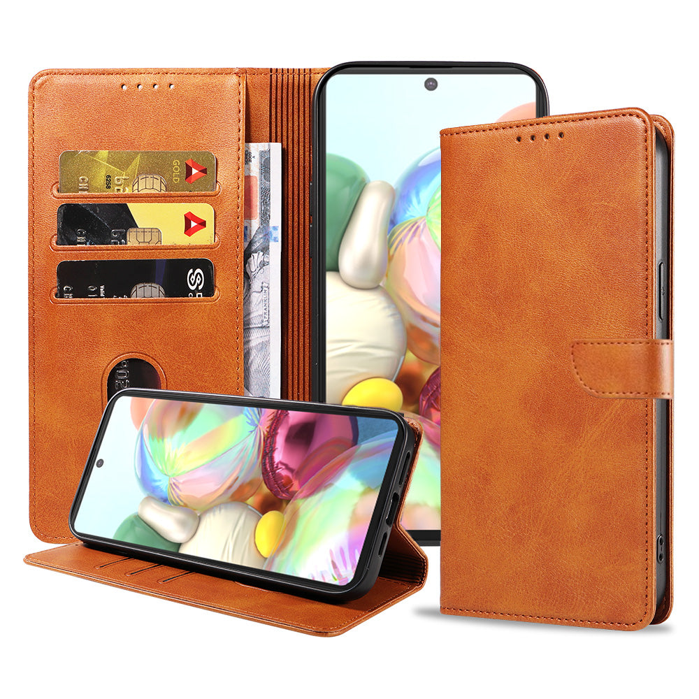 Geschikt voor Samsung
Galaxy A71 Telefoonhoesje Kunstleer met Magnetisch lipje en Pasjeshouder Book
Case met Klepje - Bruin - Smartphonica