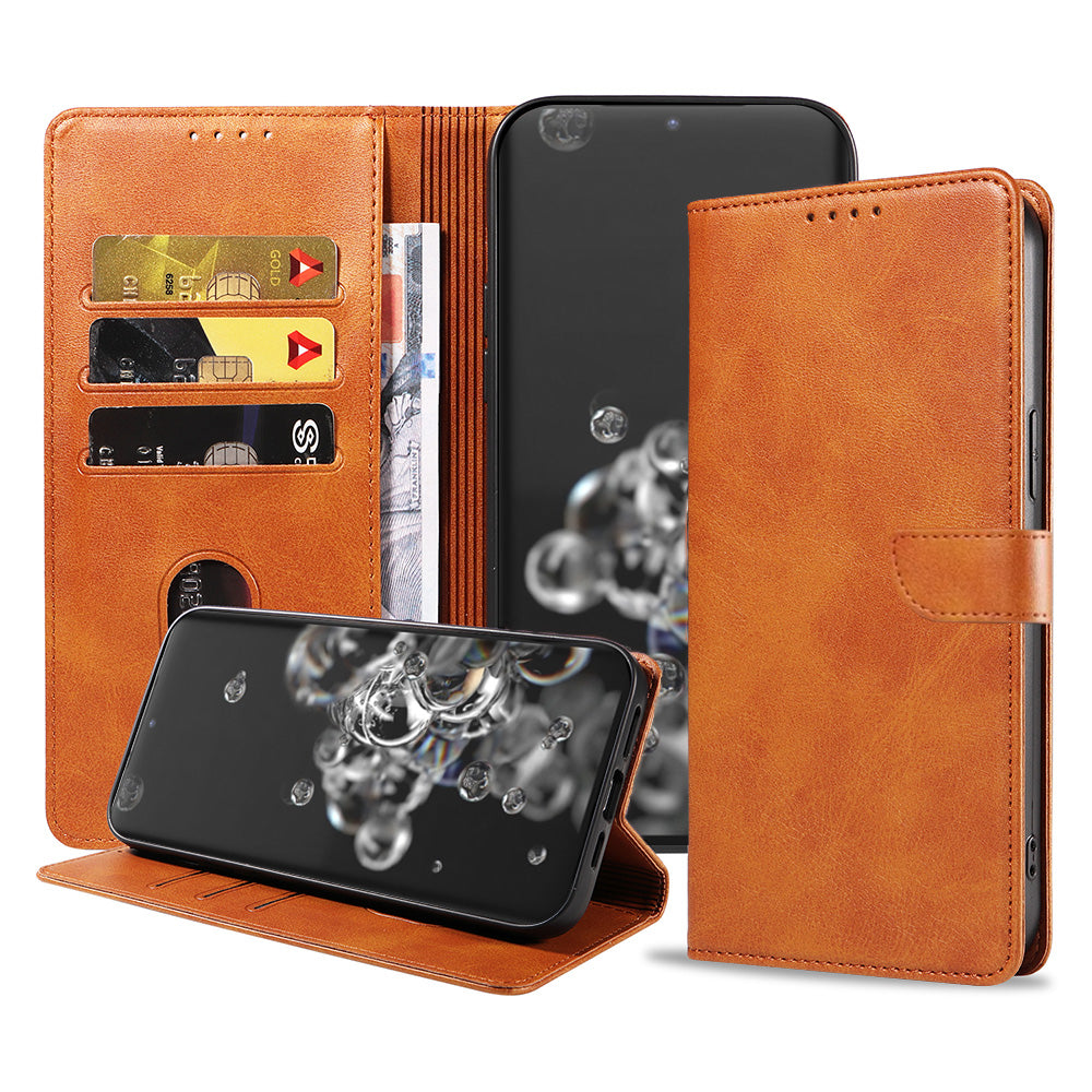 Geschikt voor Samsung
Galaxy S20 Ultra Telefoonhoesje Kunstleer met Magnetisch lipje en
Pasjeshouder Book Case met Klepje - Bruin - Smartphonica