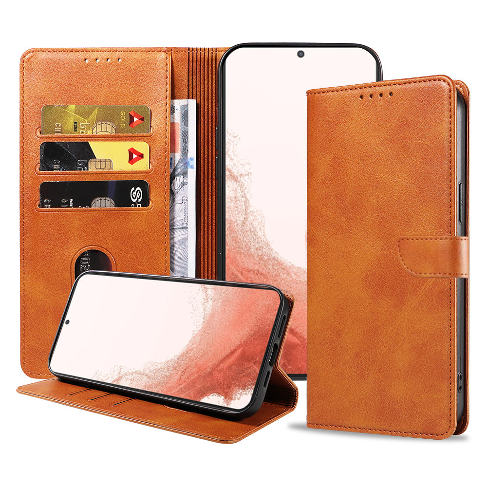 Geschikt voor Samsung
Galaxy S22 Plus Telefoonhoesje Kunstleer met Magnetisch lipje en Pasjeshouder
Book Case met Klepje - Bruin - Smartphonica