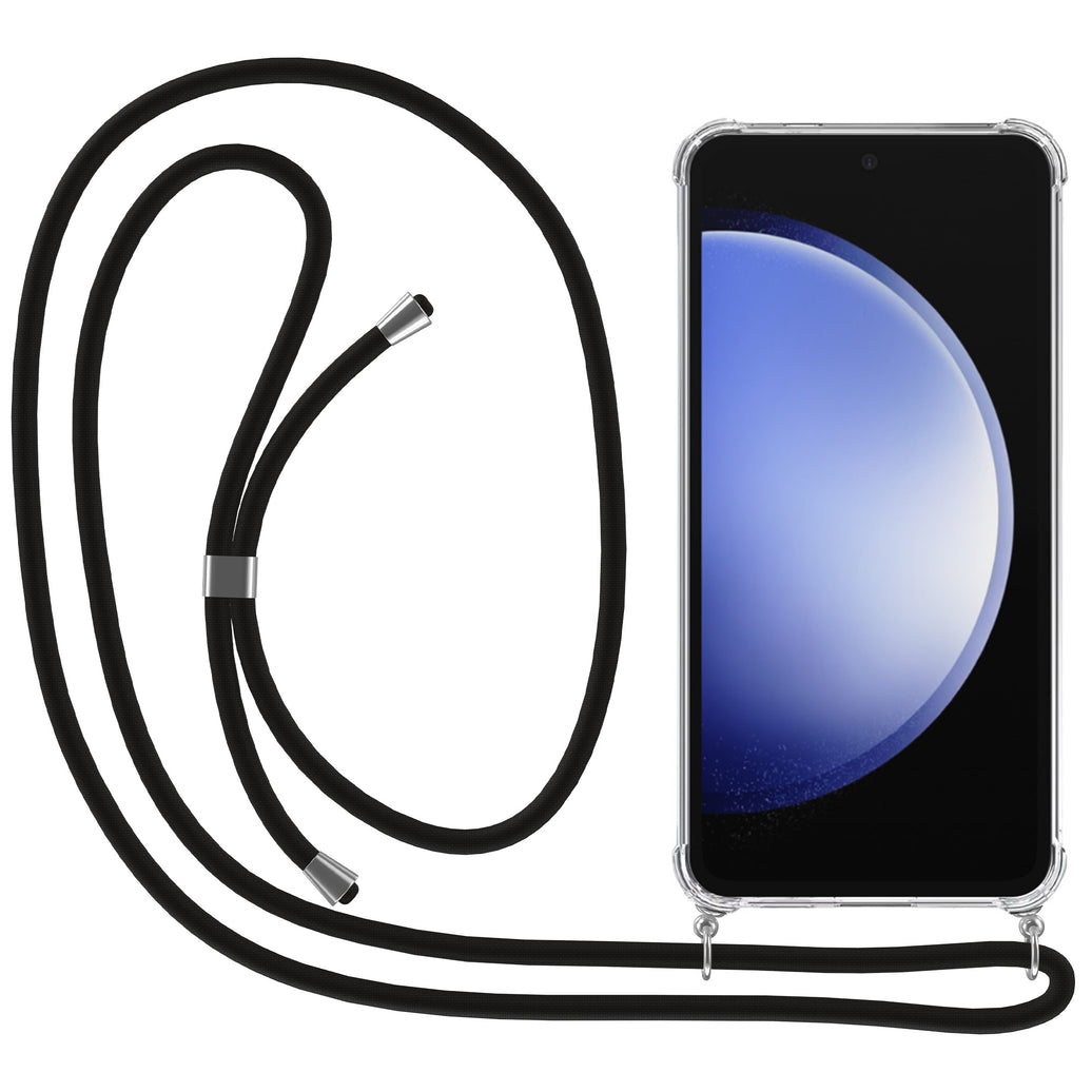 Telefoonhoesje
Geschikt voor Samsung Galaxy S23 FE met Koord en Stootrand - TPU Backcover
Shockproof met Lanyard - Transparant