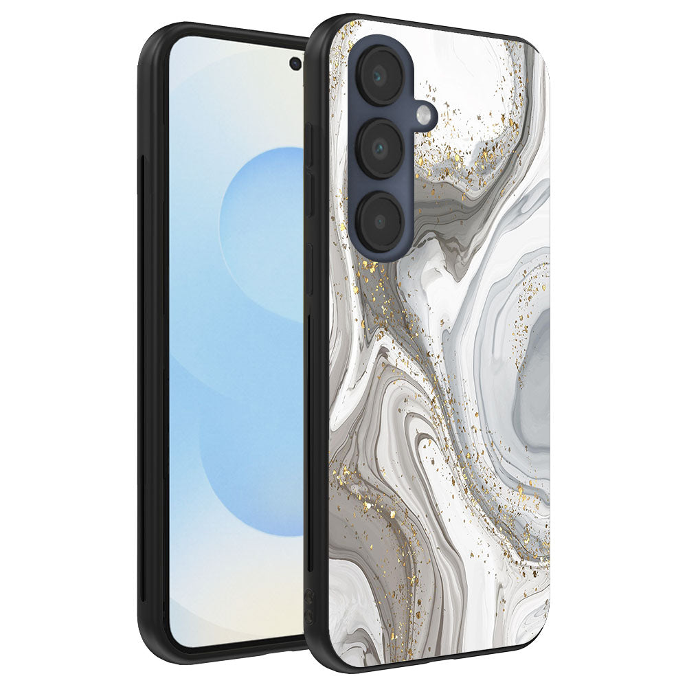 Telefoonhoesje
Geschikt voor Samsung Galaxy S25 met marmer opdruk - TPU backcover case
marble design - Zilver