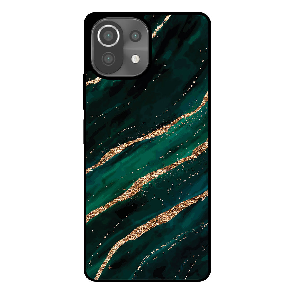 Telefoonhoesje
Geschikt voor Xiaomi 11 Lite met marmer opdruk - TPU backcover case marble
design - Groen Goud