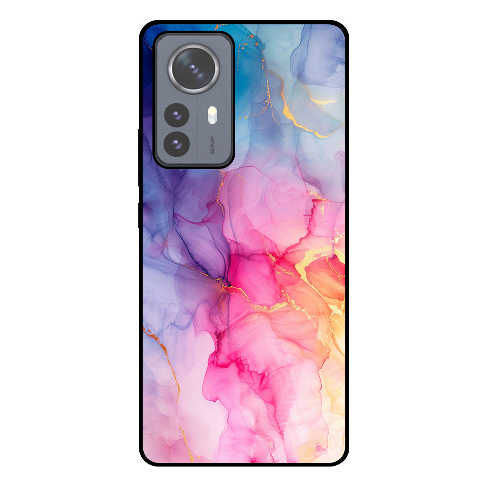 Telefoonhoesje
Geschikt voor Xiaomi 12 Pro met marmer opdruk - TPU backcover case marble
design - Regenboog