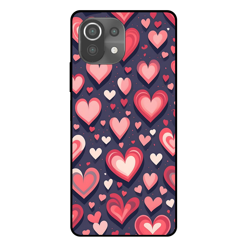 Telefoonhoesje Geschikt voor Xiaomi Mi 11 Lite met
Hartjes Opdruk - TPU Backcover Case With Heart Design