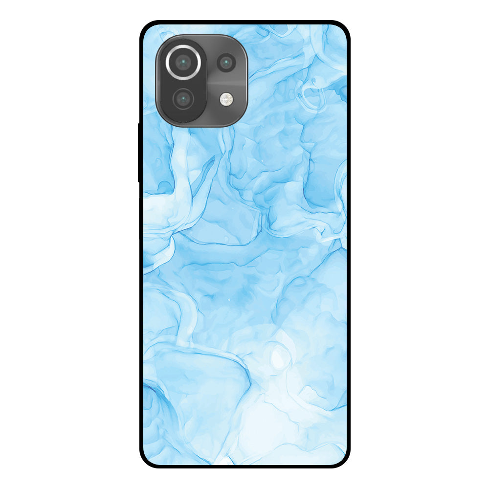 Telefoonhoesje Geschikt voor Xiaomi Mi 11 Lite met
marmer opdruk - TPU backcover case marble design - Lichtblauw