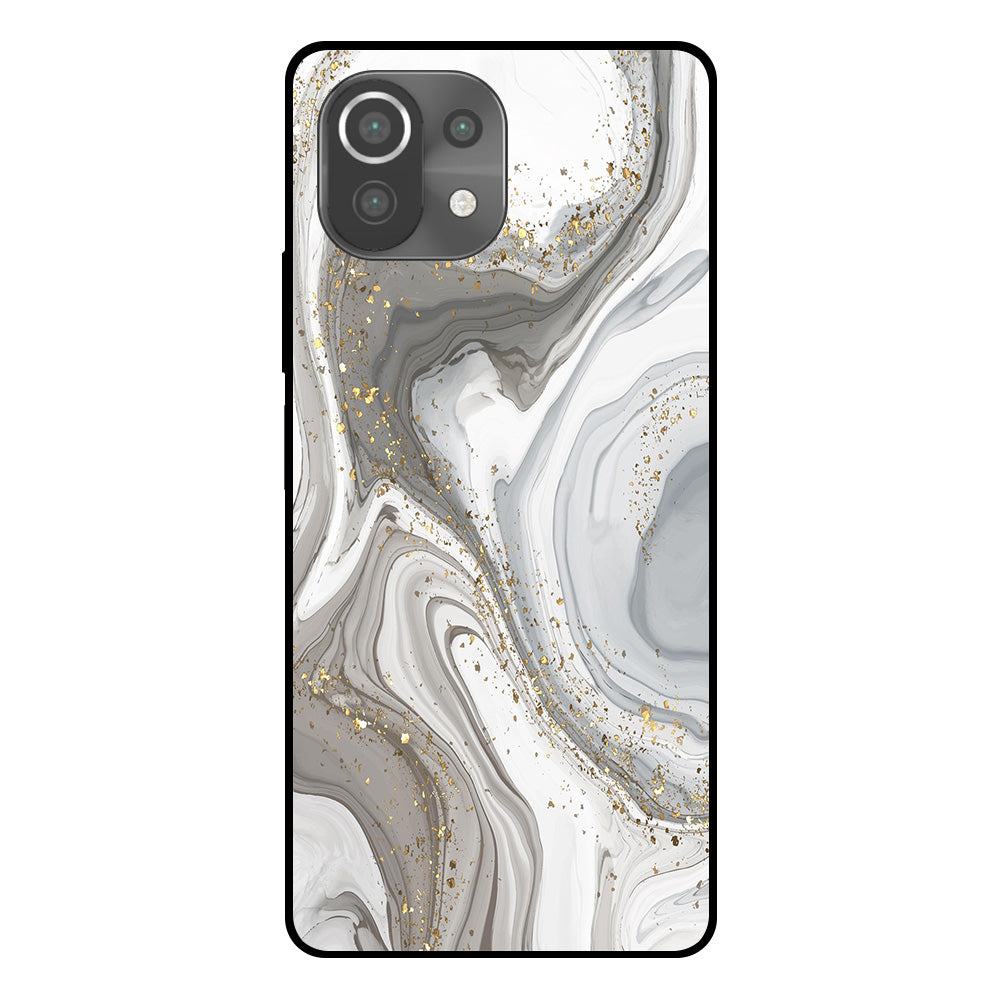 Telefoonhoesje Geschikt voor Xiaomi Mi 11 Lite met
marmer opdruk - TPU backcover case marble design - Zilver
