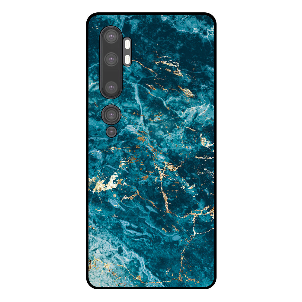 Telefoonhoesje Geschikt voor Xiaomi Mi Note 10 / 10
Pro met marmer opdruk - TPU backcover case blue marble design - Blauw