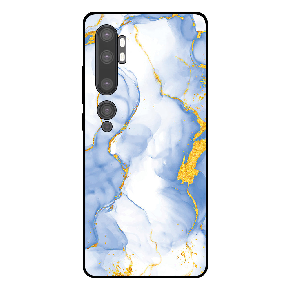 Telefoonhoesje Geschikt voor Xiaomi Mi Note 10 / 10
Pro met Lichtblauw Goud Marmer Opdruk - TPU Backcover Case Lightblue Gold
Marble Design