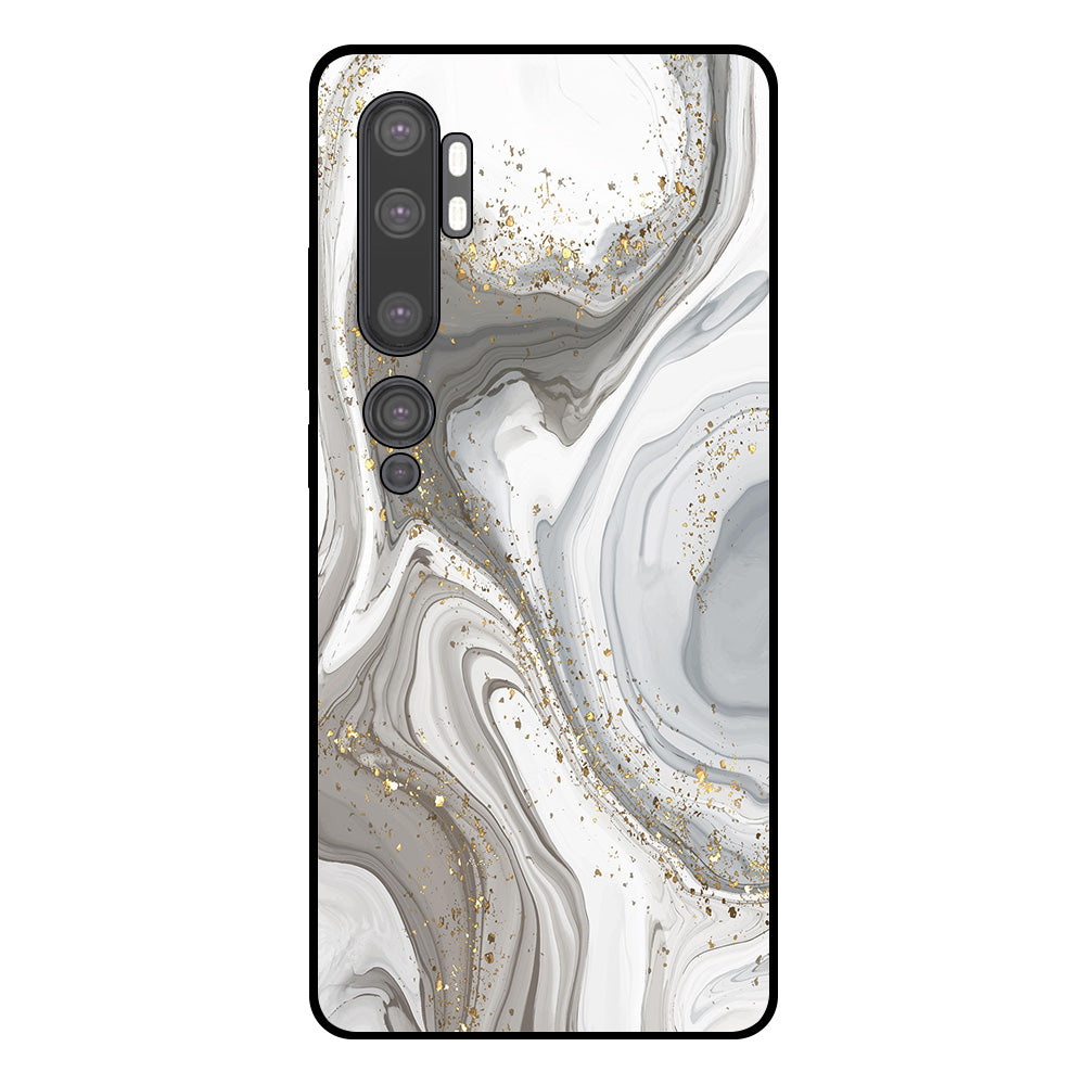 Telefoonhoesje Geschikt voor Xiaomi Mi Note 10 / 10
Pro met marmer opdruk - TPU backcover case marble design - Zilver