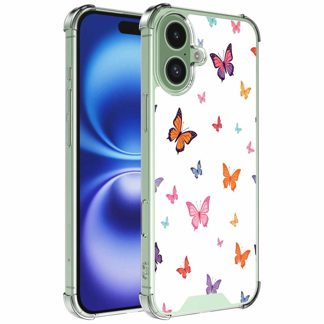 Geschikt voor iPhone 16 Telefoonhoesje
met Vlinder opdruk opdruk - Draadloos op te laden - Shockproof Siliconen TPU
Strong Case - Sterk Schokbestendig Telefoonhoesje