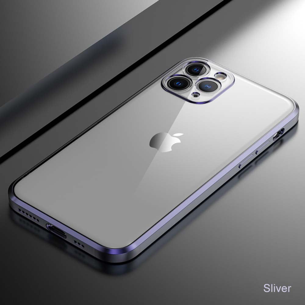 Metallic
iPhone Xs Max Hoesje Met Doorzichtig Achterkant En Extra Camera Bescherming -
Zilver
