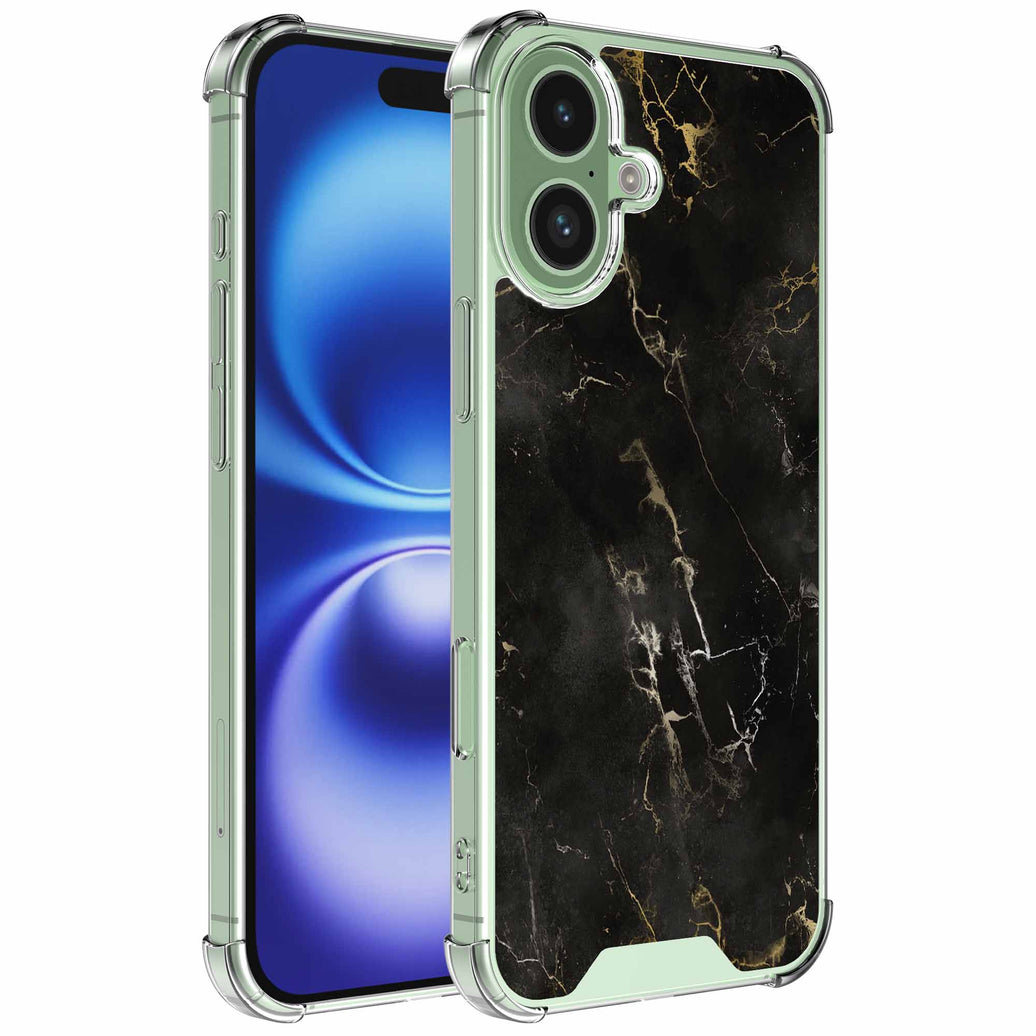 Geschikt voor iPhone 16 Telefoonhoesje
met Zwart Marmer opdruk - Draadloos op te laden - Shockproof Siliconen TPU
Strong Case - Sterk Schokbestendig Telefoonhoesje
