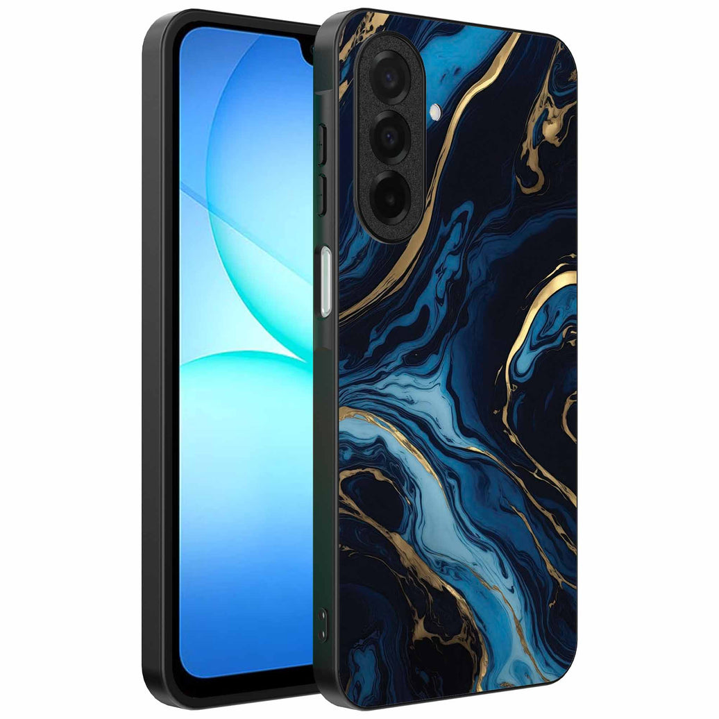 Geschikt voor
Samsung Galaxy A17 Telefoonhoesje met marmer opdruk - TPU backcover case gold
blue marble design - Goud Blauw - Smartphonica