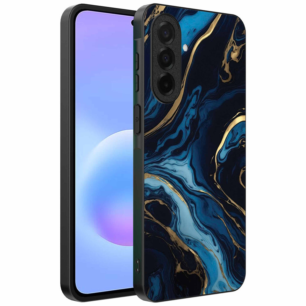 Geschikt voor
Samsung Galaxy A57 Telefoonhoesje met marmer opdruk - TPU backcover case gold
blue marble design - Goud Blauw - Smartphonica