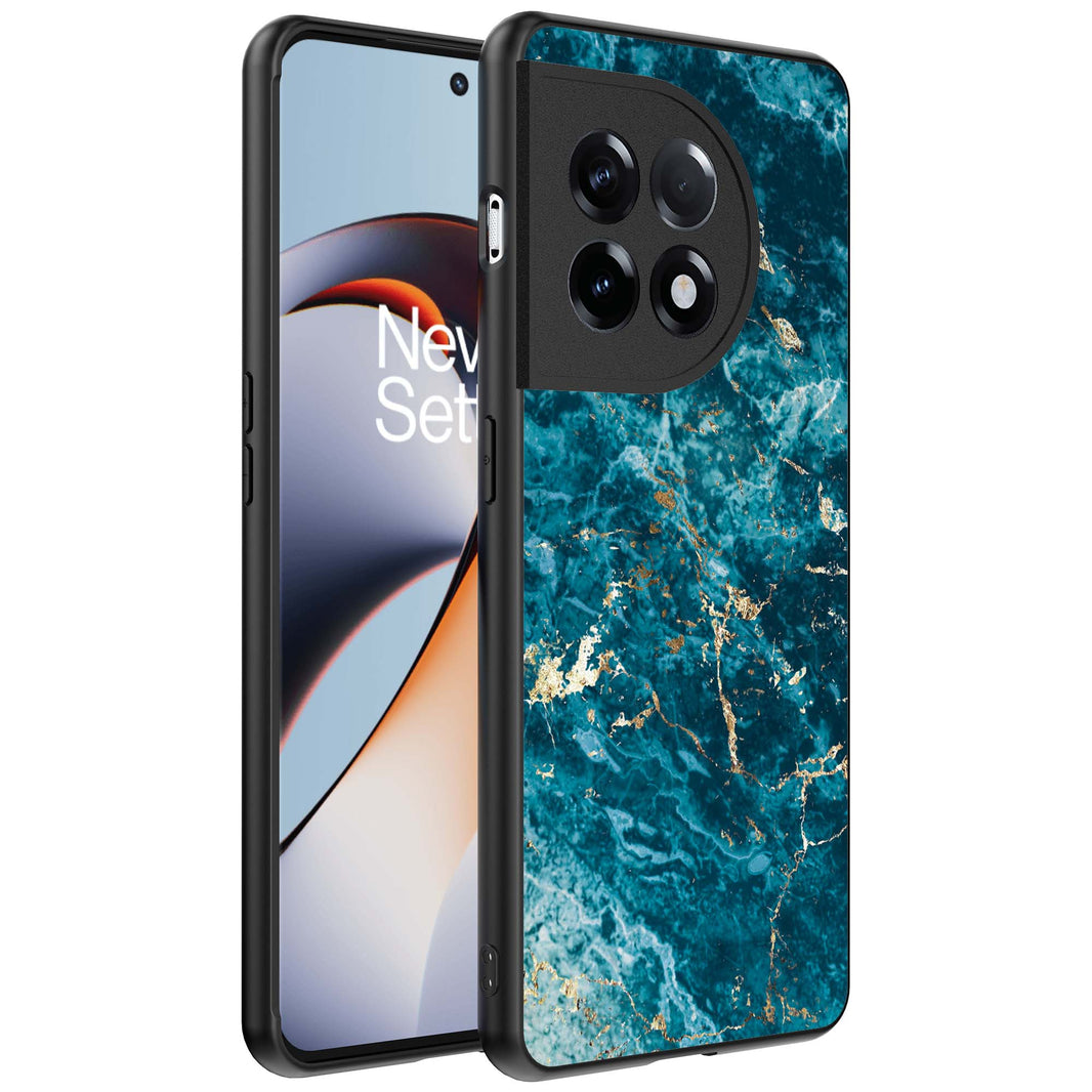 Telefoonhoesje
Geschikt voor OnePlus 11R met marmer opdruk - TPU backcover case blue marble
design - Blauw