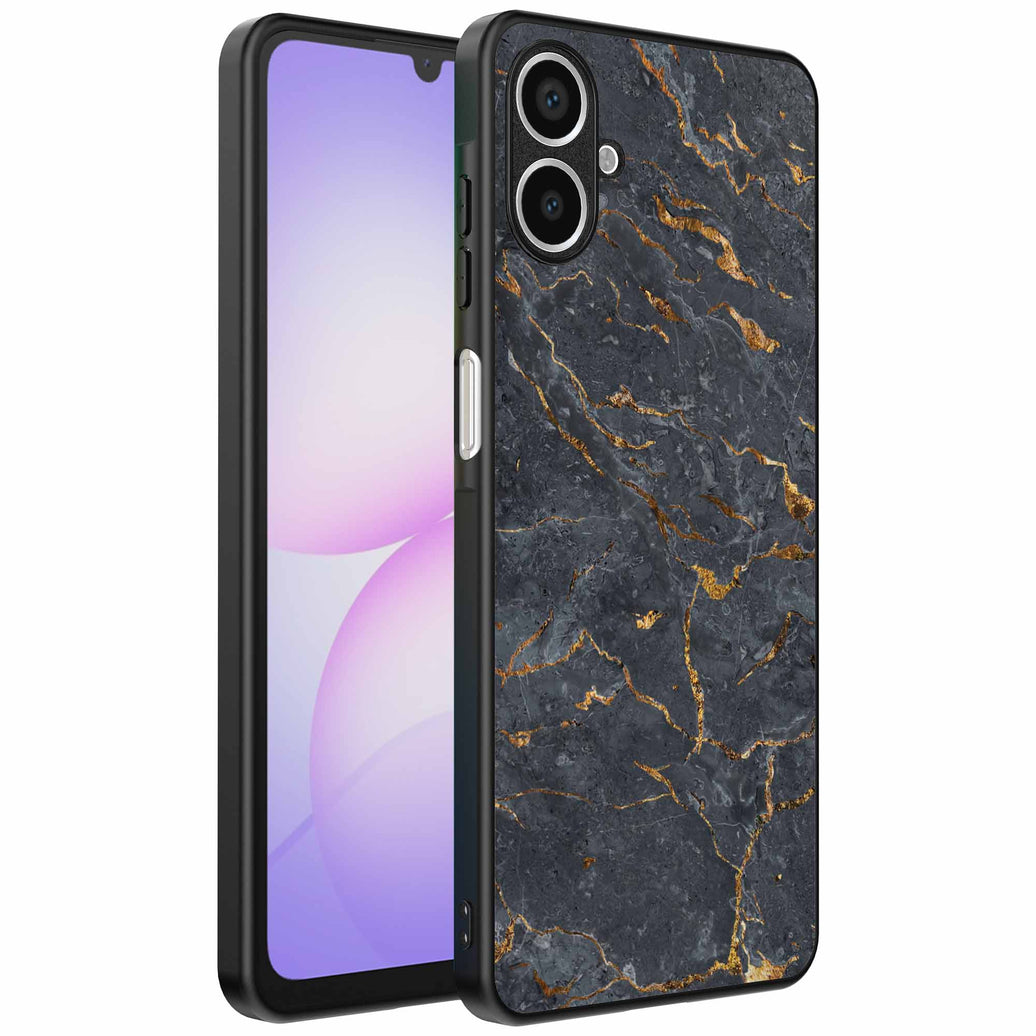 Geschikt voor
Samsung Galaxy A07 Telefoonhoesje met Grijs Goud Marmer Opdruk - TPU
Backcover Case Grey Gold Marble Design - Zwart - Smartphonica