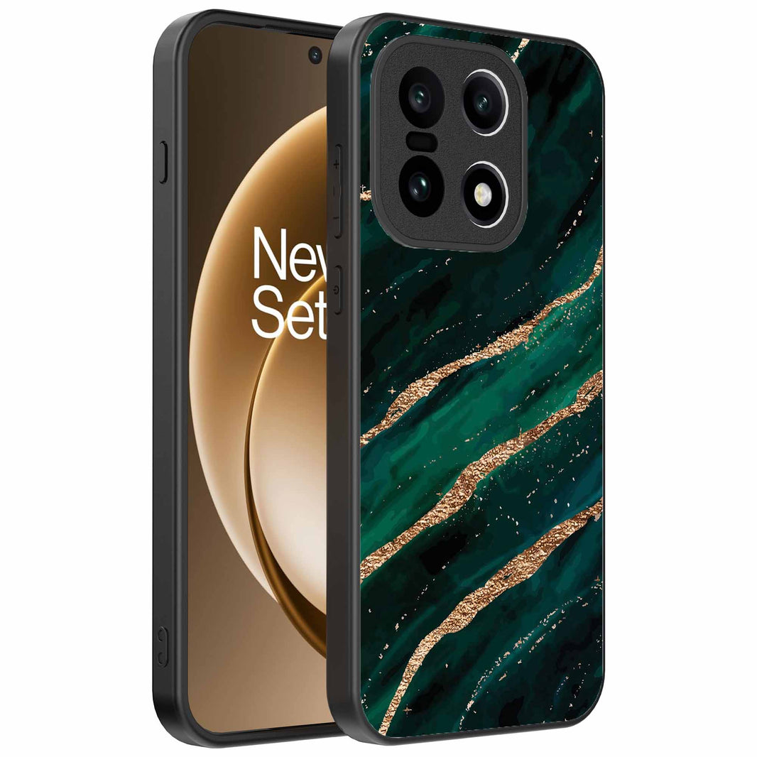 Geschikt voor
OnePlus 15 Telefoonhoesje met marmer opdruk - TPU backcover case marble
design - Goud Groen - Smartphonica