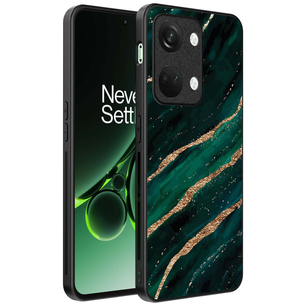 Telefoonhoesje
Geschikt voor OnePlus Nord 3 met marmer opdruk - TPU backcover case marble
design - Groen Goud