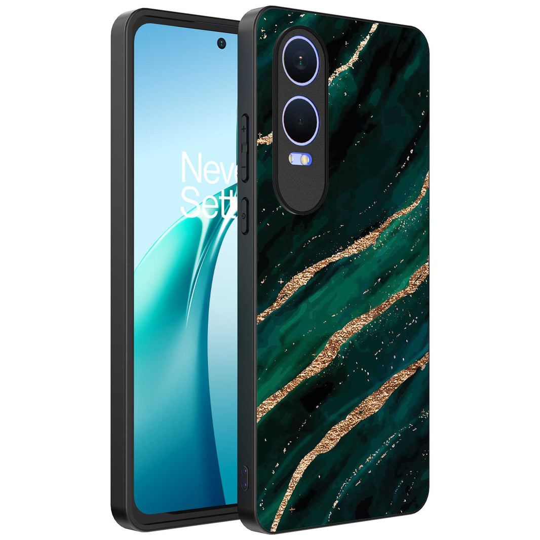 Telefoonhoesje
Geschikt voor OnePlus Nord CE 4 Lite met marmer opdruk - TPU backcover case
marble design - Groen Goud