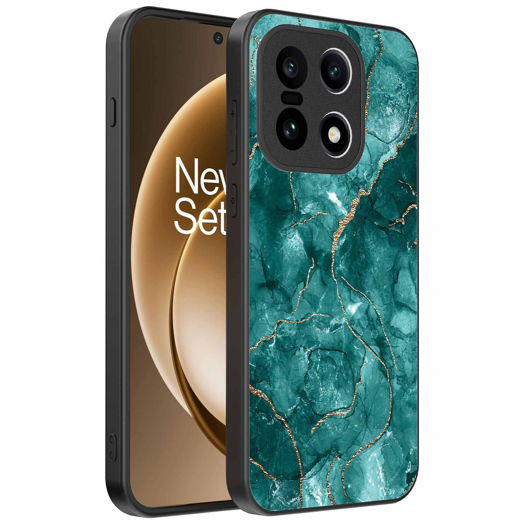 Geschikt voor
OnePlus 15 Telefoonhoesje met marmer opdruk - TPU backcover case marble
design - Groen Goud - Smartphonica