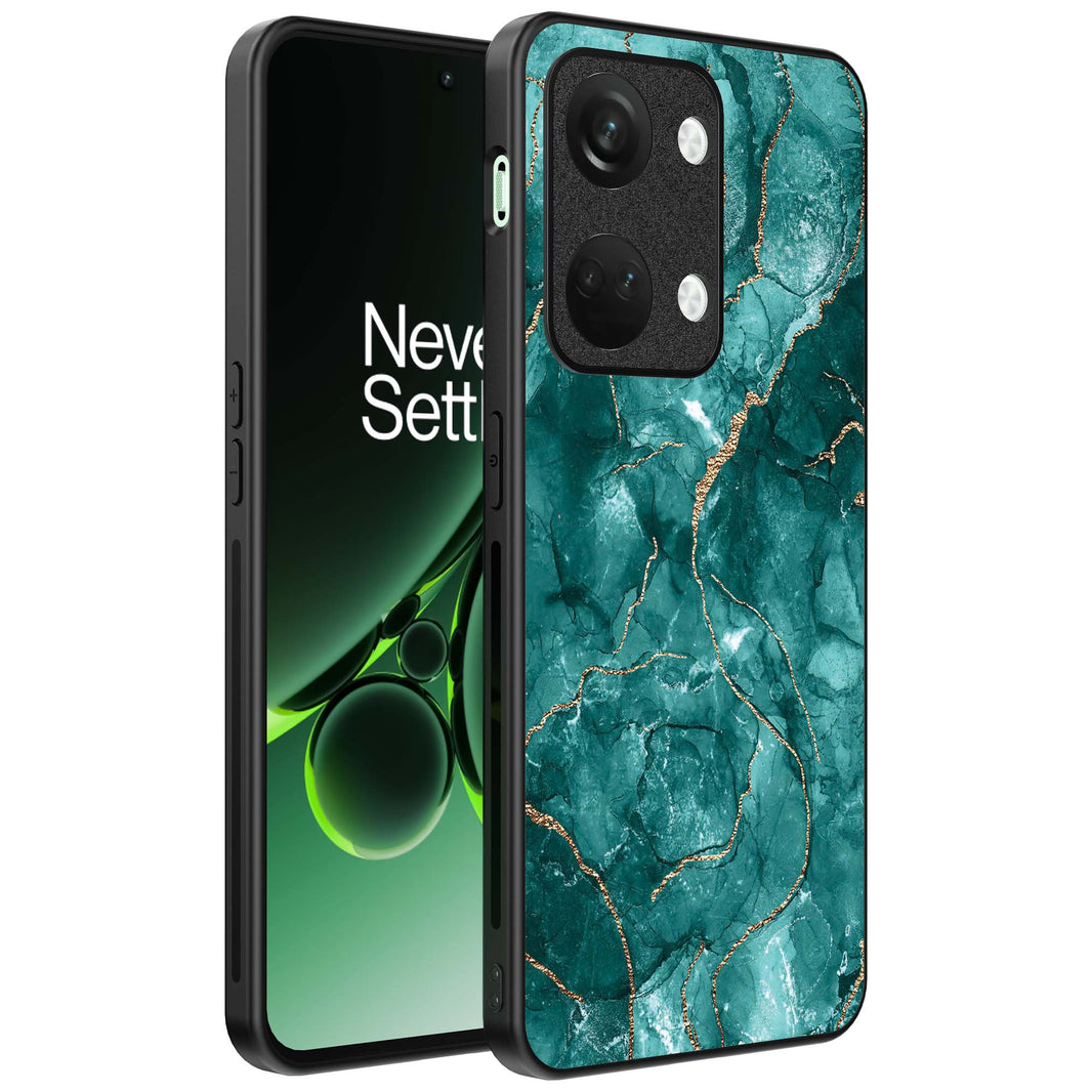 Telefoonhoesje
Geschikt voor OnePlus Nord 3 met marmer opdruk - TPU backcover case marble
design - Goud Groen