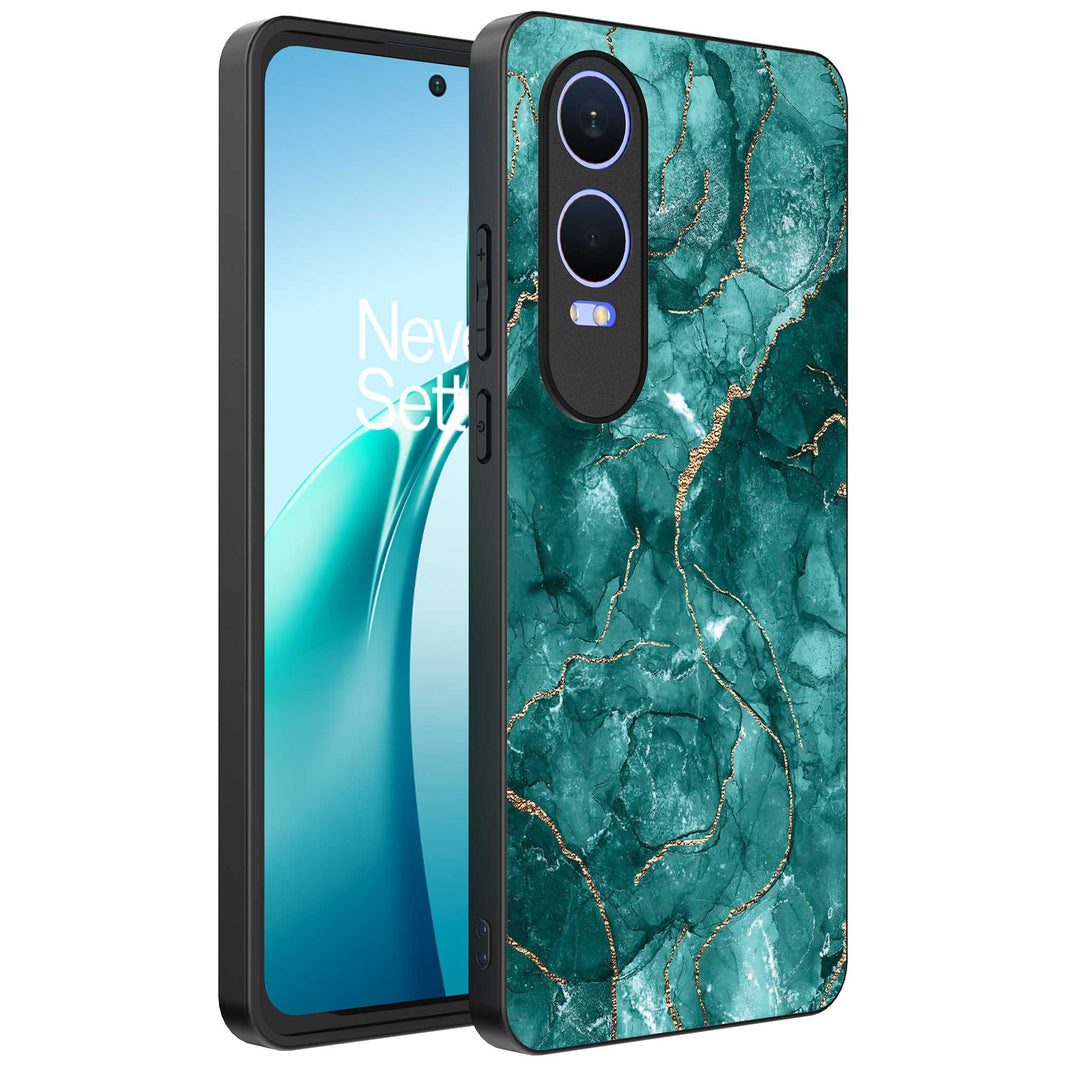 Telefoonhoesje
Geschikt voor OnePlus Nord CE 4 Lite met marmer opdruk - TPU backcover case
marble design - Goud Groen