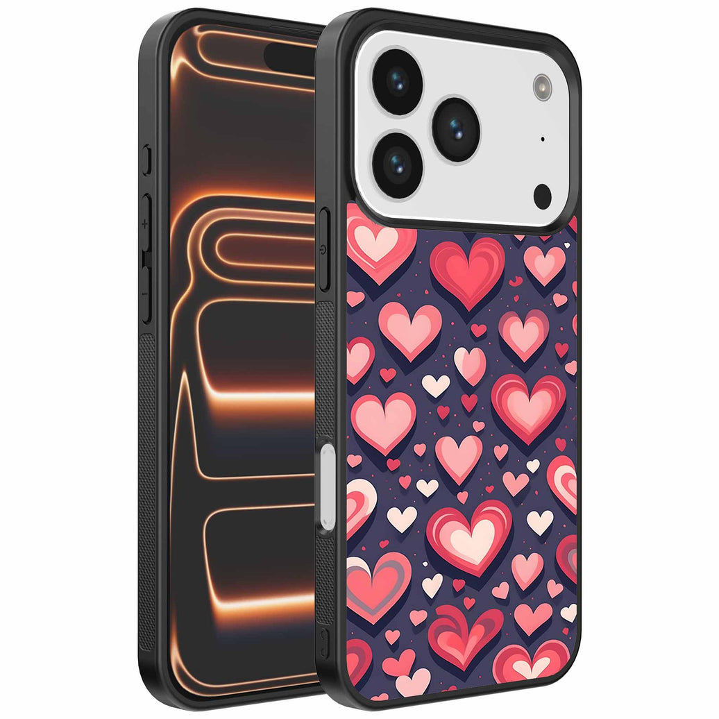 Geschikt voor
iPhone 17 Pro Max Telefoonhoesje met Hartjes Opdruk - TPU Backcover Case With
Heart Design - Smartphonica