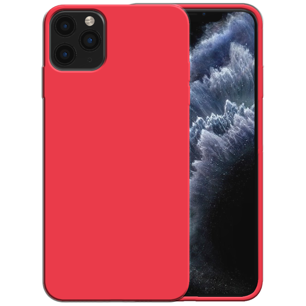 Siliconen hoesje voor iPhone 11 Pro Max
case met zachte binnenkant - Rood