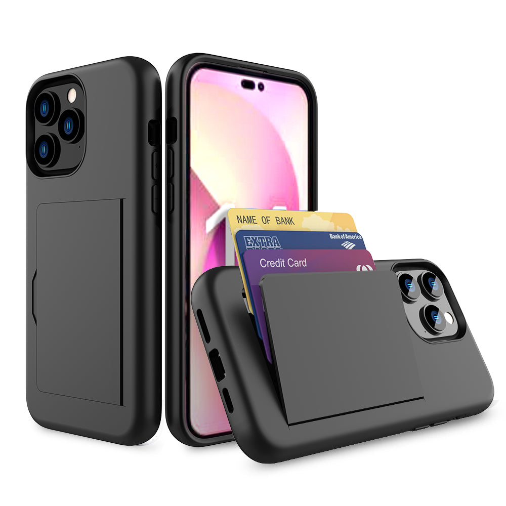 Hoesje voor iPhone 11 Pro Max sterk TPU
met pashouder - Zwart