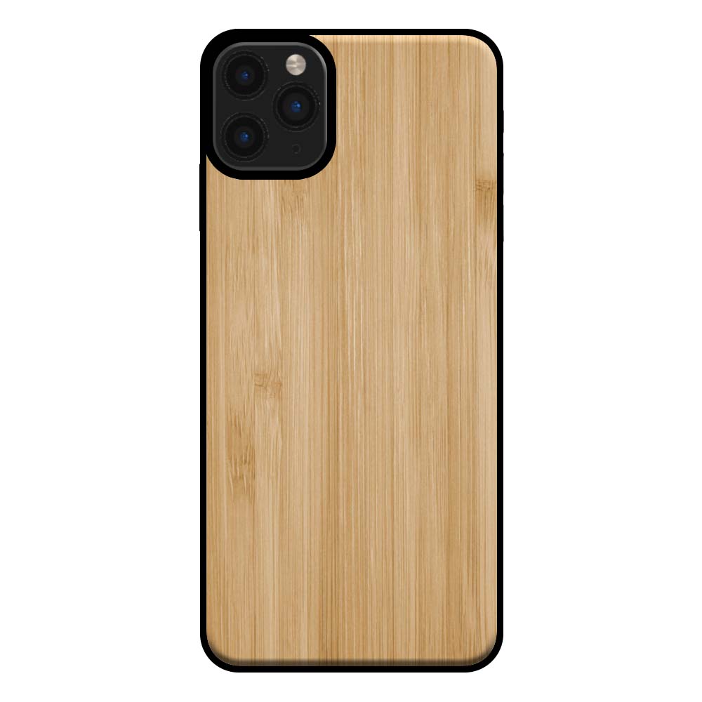 Telefoonhoesje voor iPhone 11 Pro Max met
houten look - backcover bamboo kunsthout hoesje - Bruin