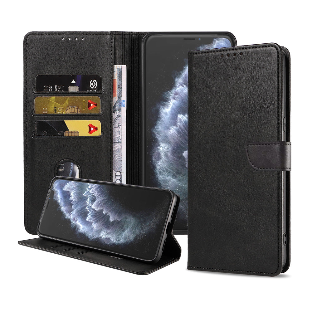 Geschikt voor iPhone 11 Pro
Telefoonhoesje Kunstleer met Magnetisch lipje en Pasjeshouder Book Case met
Klepje - Zwart - Smartphonica