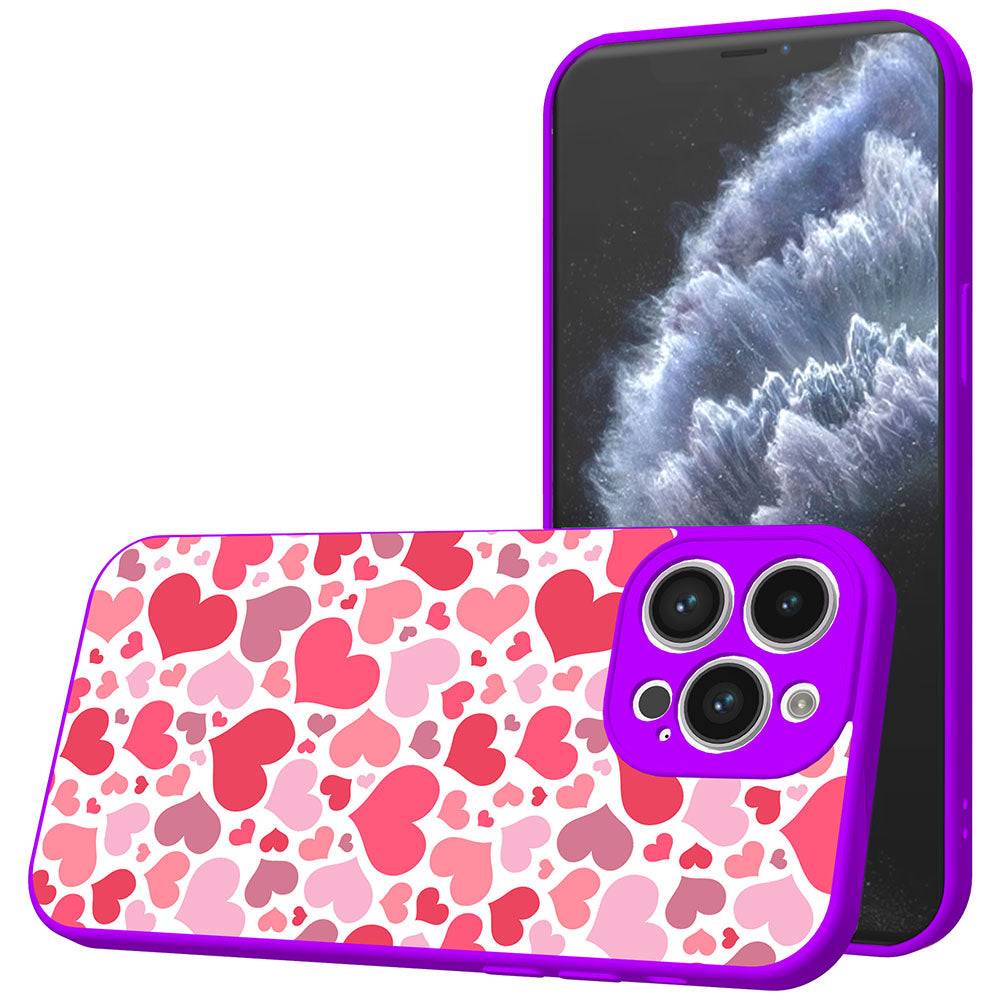 Telefoonhoesje Geschikt voor iPhone 11
Pro met Hartjes opdruk - TPU Back Cover Case Hearts Design - Paars