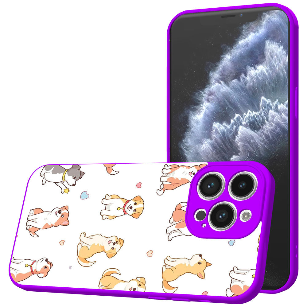 Telefoonhoesje Geschikt voor iPhone 11
Pro met Honden opdruk - TPU Back Cover Case Dogs Design - Paars