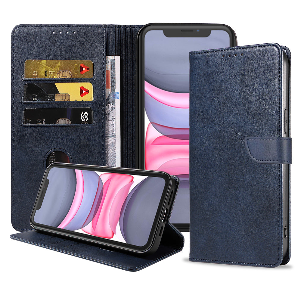 Geschikt voor iPhone
11 Telefoonhoesje Kunstleer met Magnetisch lipje en Pasjeshouder Book Case
met Klepje - Blauw - Smartphonica
