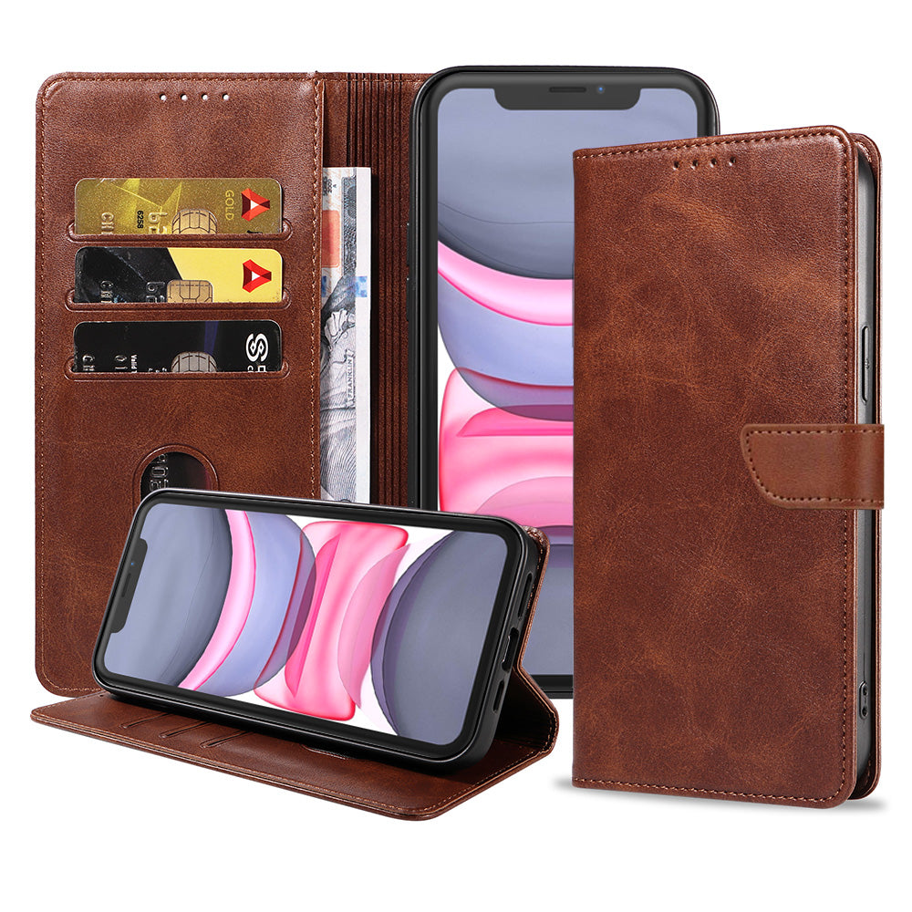 Geschikt voor iPhone 11 Telefoonhoesje
Kunstleer met Magnetisch lipje en Pasjeshouder Book Case met Klepje -
Donkerbruin - Smartphonica