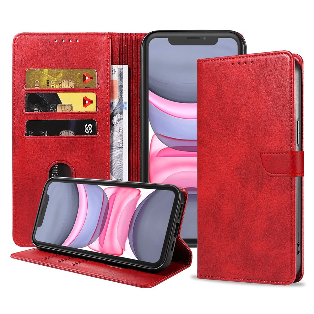 Geschikt voor iPhone 11 Telefoonhoesje
Kunstleer met Magnetisch lipje en Pasjeshouder Book Case met Klepje - Rood -
Smartphonica