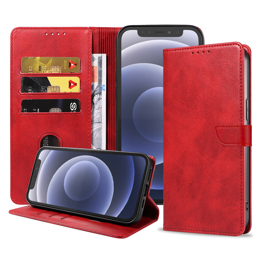 Geschikt voor iPhone 12 Mini
Telefoonhoesje Kunstleer met Magnetisch lipje en Pasjeshouder Book Case met
Klepje - Rood - Smartphonica