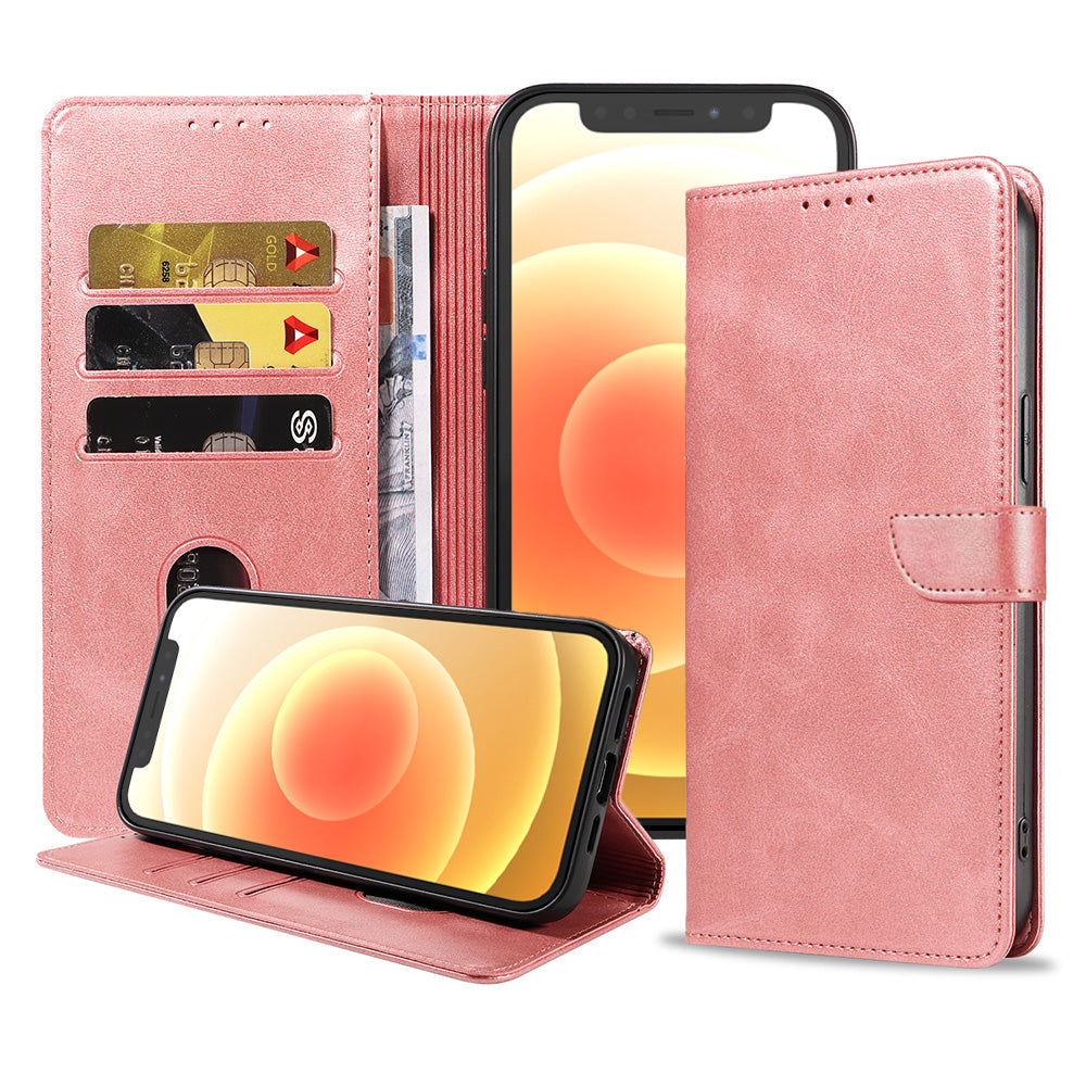 Geschikt voor iPhone 12 Mini
Telefoonhoesje Kunstleer met Magnetisch lipje en Pasjeshouder Book Case met
Klepje - Roze - Smartphonica