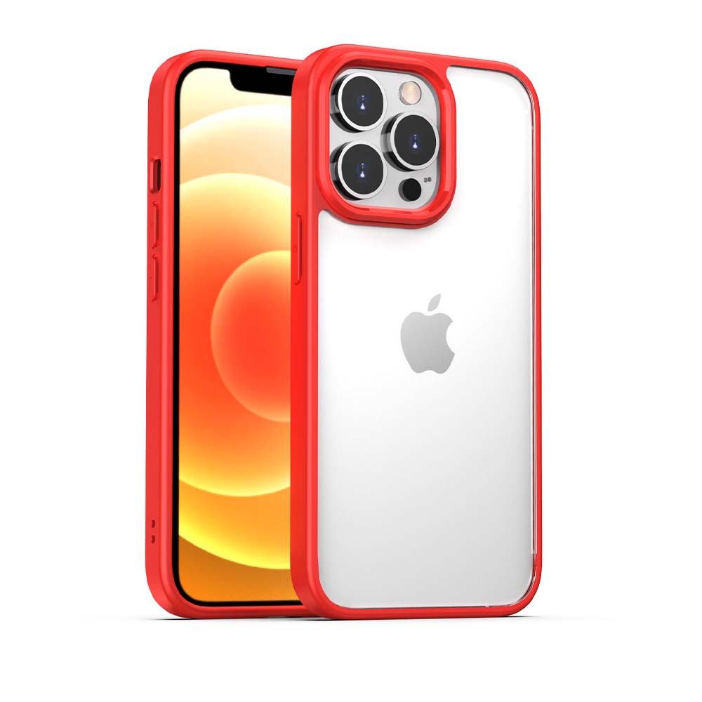 TPU Sterk
Hoesje Met Doorzichtige Achterkant voor iPhone 13 Pro - Rood