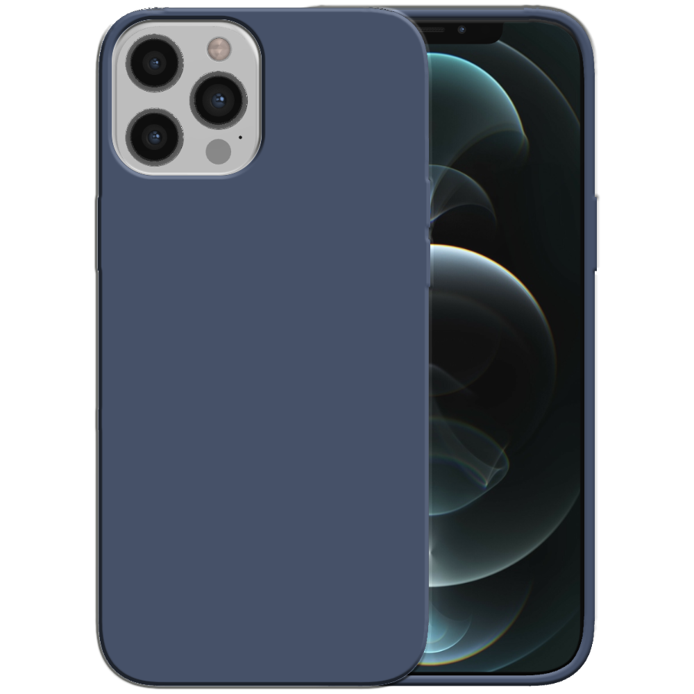 Siliconen hoesje voor iPhone 12 Pro Max
case met zachte binnenkant - Donkerblauw